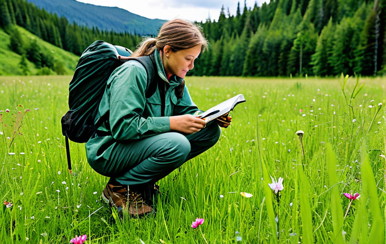 Field Biologist at Work**
"A professional field biologist, fully clothed in appropriate outdoor gear (hiking boots, cargo pants, field jacket), carefully observing a rare species of butterfly in a lush, green meadow. Safe for work, appropriate content, perfect anatomy, natural proportions, well-formed hands, bright daylight, high-quality photography, professional, family-friendly."
**