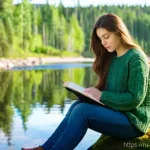 생물다양성 보전 관련 자격증 종류 - **Prompt:** A young, thoughtful Russian woman (20s) with long, flowing brown hair, dressed in a mode...