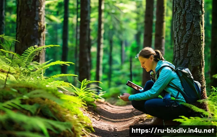 생물다양성 보전 전문가 연봉 - **Prompt:** A focused female biodiversity specialist in her early 30s, wearing practical, modest hik...
